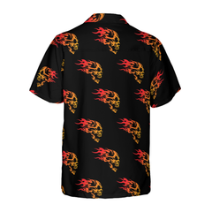 Flaming Angry Skull Hawaiian Shirt - Hyperfavor