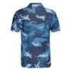 Aircraft Ocean Blue Camouflage Short Sleeve Polo Shirt, Army Polo Shirt, Best Camo Shirt For Men - Hyperfavor