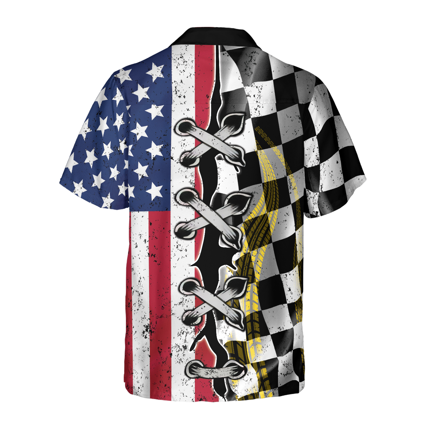 Dirt Track Racing Flag Hawaiian Shirt - Hyperfavor