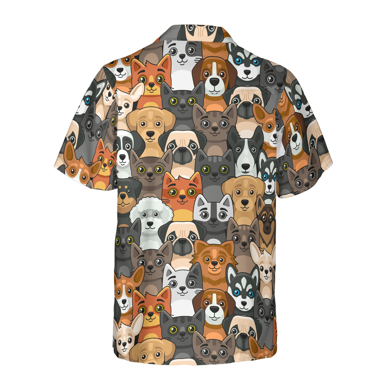 Cats And Dogs Seamless Pattern Hawaiian Shirt - Hyperfavor