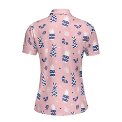 Golf Girl Summer Pattern Short Sleeve Women Polo Shirt, Pink Golf Shirt For Ladies, Unique Female Golf Gift - Hyperfavor