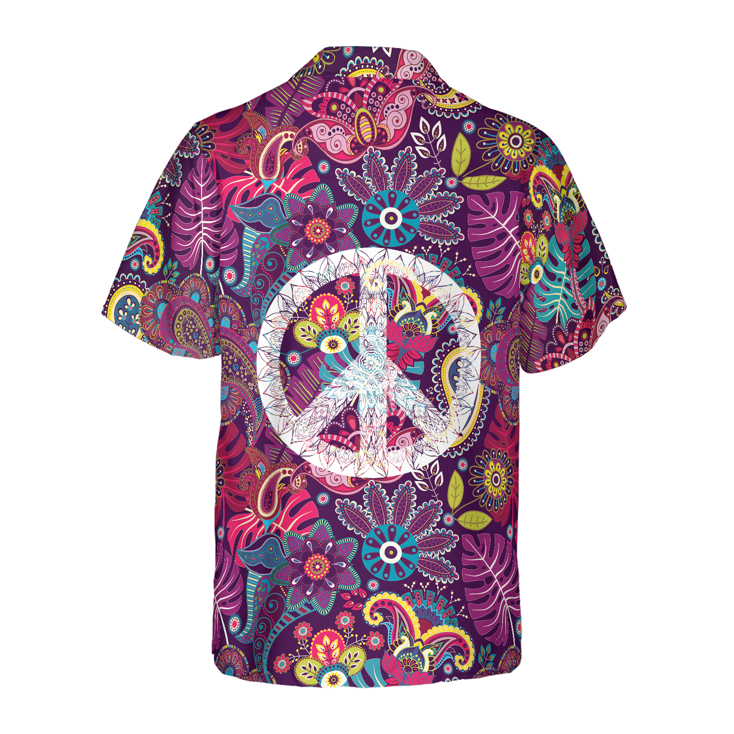 Paisley Tropical Leaves Hippie Hawaiian Shirt - Hyperfavor