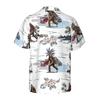 Bigfoots Are Ready For Summer Bigfoot Hawaiian Shirt, White Tropical Floral Bus Trip Bigfoot Shirt For Men - Hyperfavor