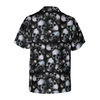 Pentagram Gothic Skull Hawaiian Shirt For Men, Black Skull Pattern All Over Print Hawaiian Shirt - Hyperfavor