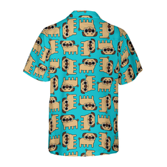 Pug Dog Seamless Pattern Shirt For Men Hawaiian Shirt - Hyperfavor