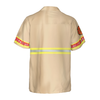 Proud Retired Firefighter Hawaiian Shirt, Cream Life Vest Work Uniform Fire Dept Logo Firefighter Shirt For Men - Hyperfavor