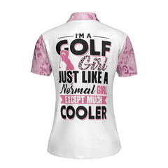 Golf Girls Are Cooler Leopard Pattern Short Sleeve Women Polo Shirt, Pink Argyle Pattern Golf Shirt For Ladies - Hyperfavor