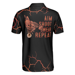 Billiard Aim Shoot Polo Shirt, Scary Skull Billiards Shirt For Men, Best Halloween Billiards Gift Idea - Hyperfavor