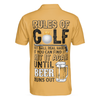 Rules Of Golf Polo Shirt, Black And Orange Golfing Shirt With Sayings, Cool Golf Gift For Beer Lovers - Hyperfavor