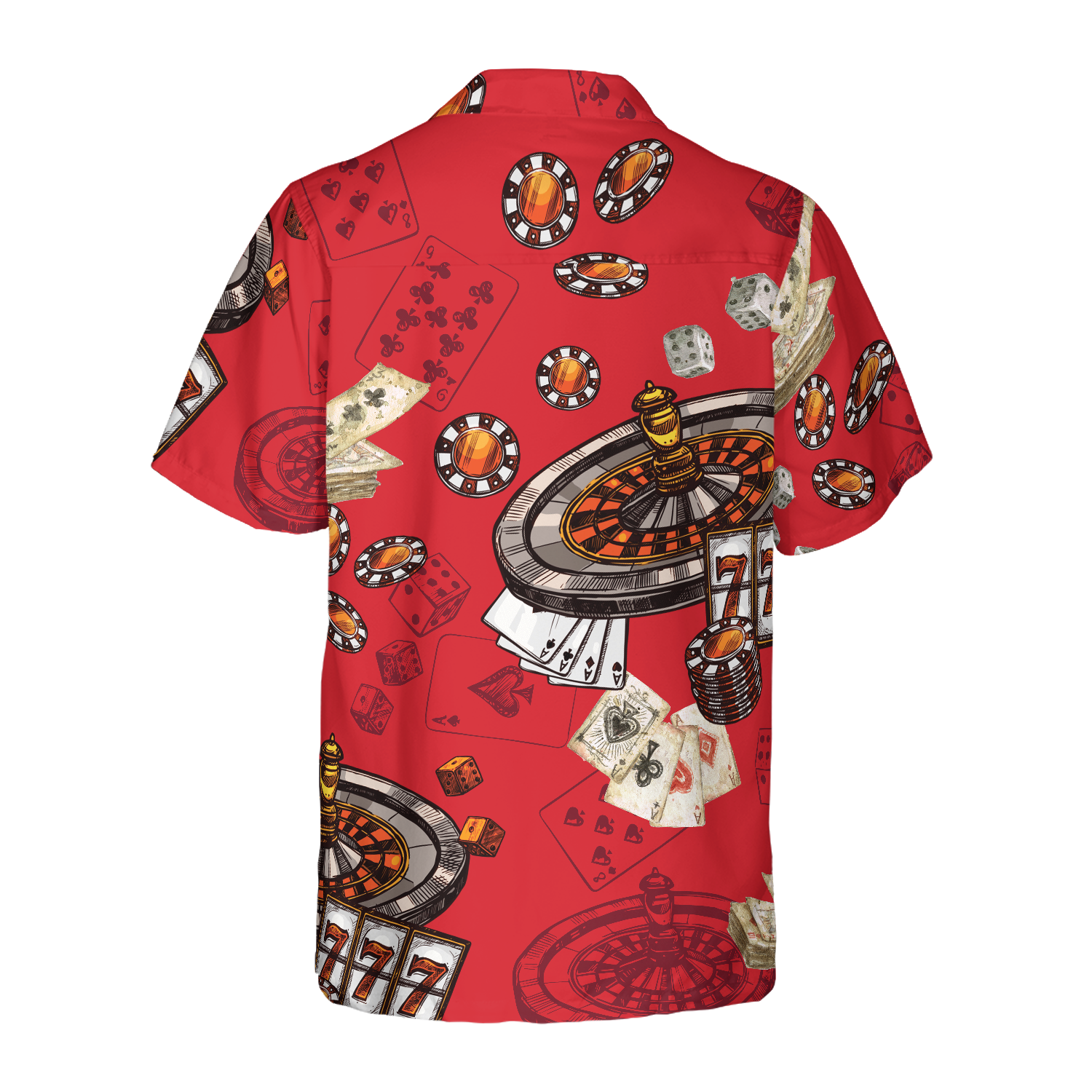 Casino Pattern Red Background Hawaiian Shirt - Hyperfavor