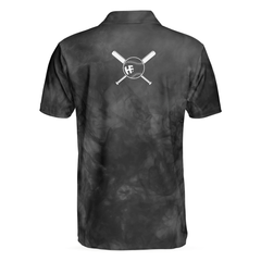 Baseball On Smoke Black Theme Polo Shirt, Smoke Baseball Striker Player Polo Shirt, Best Baseball Shirt For Men - Hyperfavor