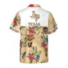 Insignia Bluebonnet Texas Hawaiian Shirt White Back Cream Version, Don't Mess With Texas Armadillo and Longhorn, Texas Home Shirt For Men - Hyperfavor