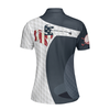 Golf Swing American Flag Golf Ball Texture Short Sleeve Women Polo Shirt - Hyperfavor
