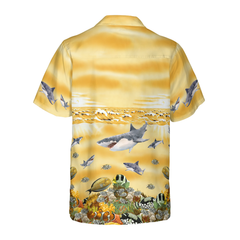 Shark Beach Hawaiian Shirt - Hyperfavor