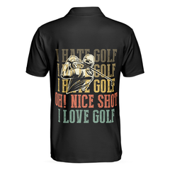 I Hate Golf Nice Shot I Love Golf Polo Shirt, Vintage Color Palette Polo Shirt, Best Golf Shirt For Men - Hyperfavor