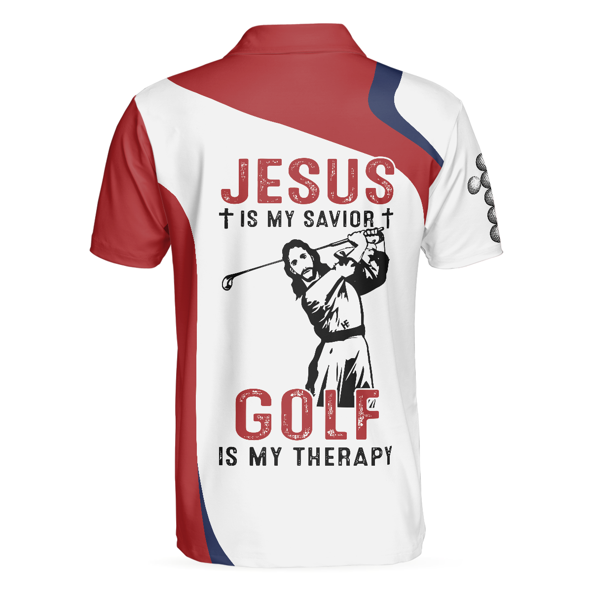 Golf Is My Therapy Polo Shirt, Best Golf Shirts For A Good Christian, Polo Golfing Shirt With Sayings - Hyperfavor