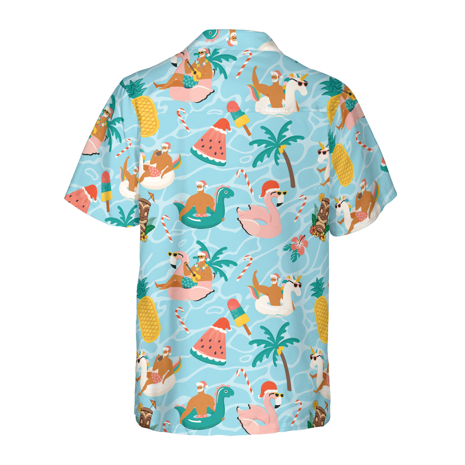 Hyperfavor Christmas Hawaiian Shirts, Santa Beach Summer Shirt Short Sleeve, Christmas Shirt Idea Gift For Men And Women - Hyperfavor