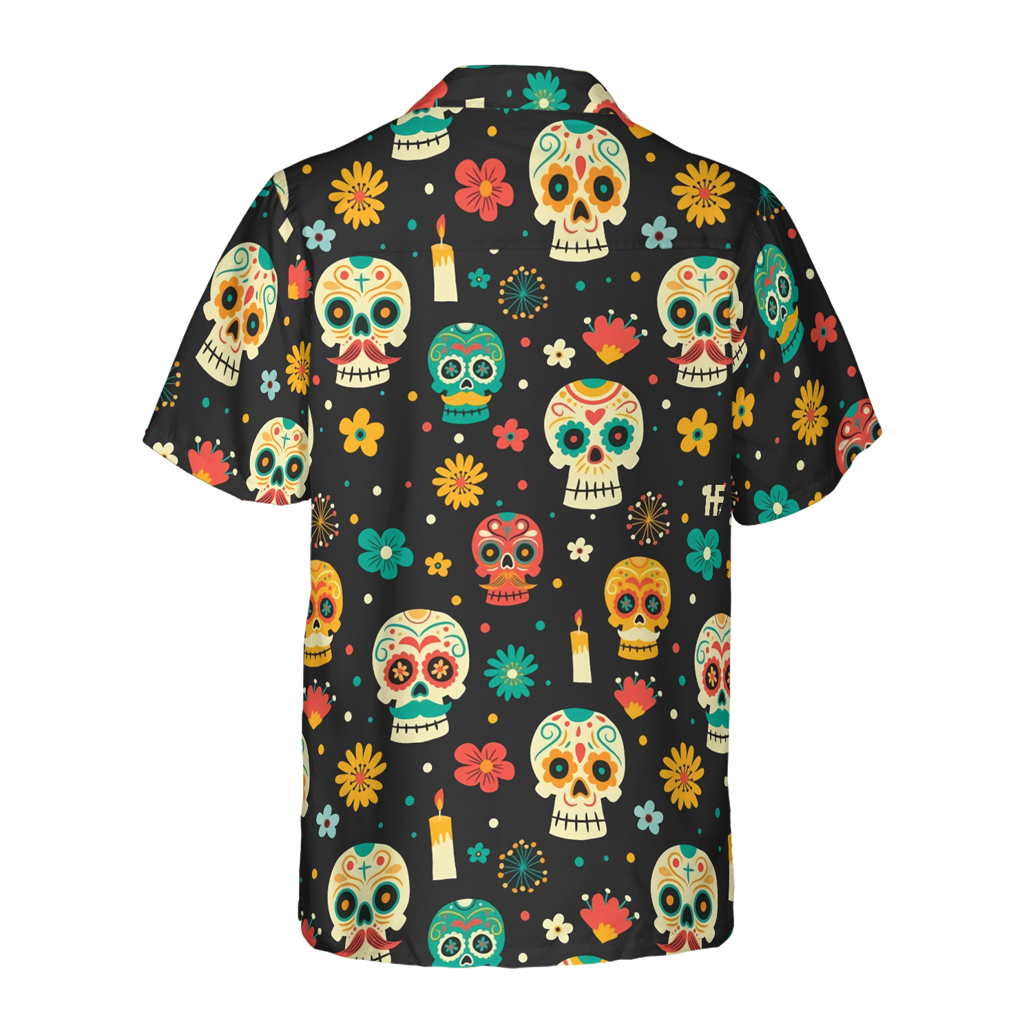 Skull Day Of The Dead Pattern Flower Hawaiian Shirt - Hyperfavor