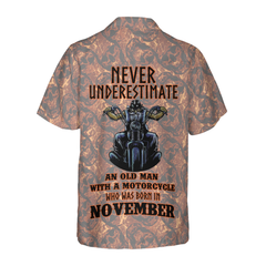 Never Underestimate An Old Man With A Motorcycle Custom Hawaiian Shirt, Motorcycle Shirts For Men And Women - Hyperfavor