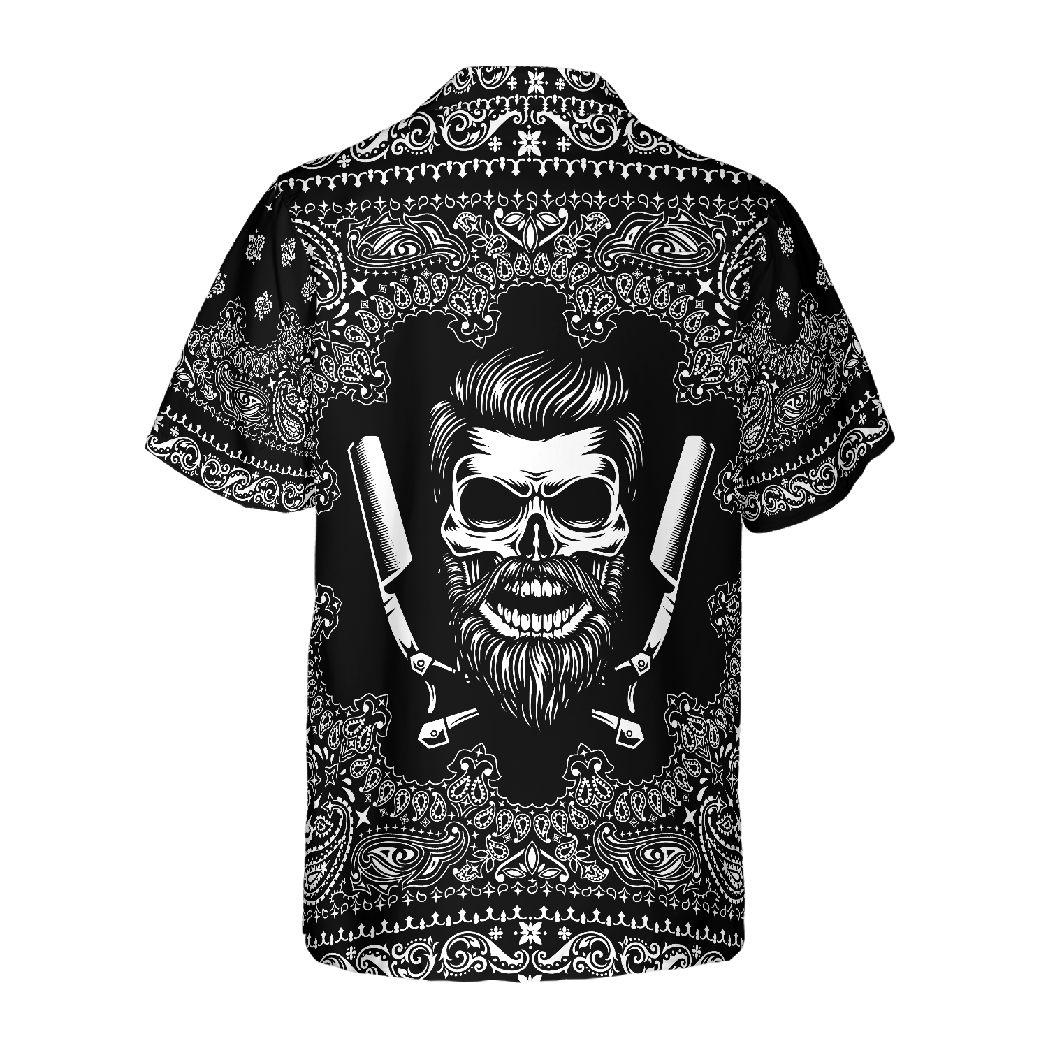 Barber Bandana Style White Hawaiian Shirt - Hyperfavor