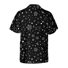 Seamless Occult Symbols Wicca Hawaiian Shirt - Hyperfavor