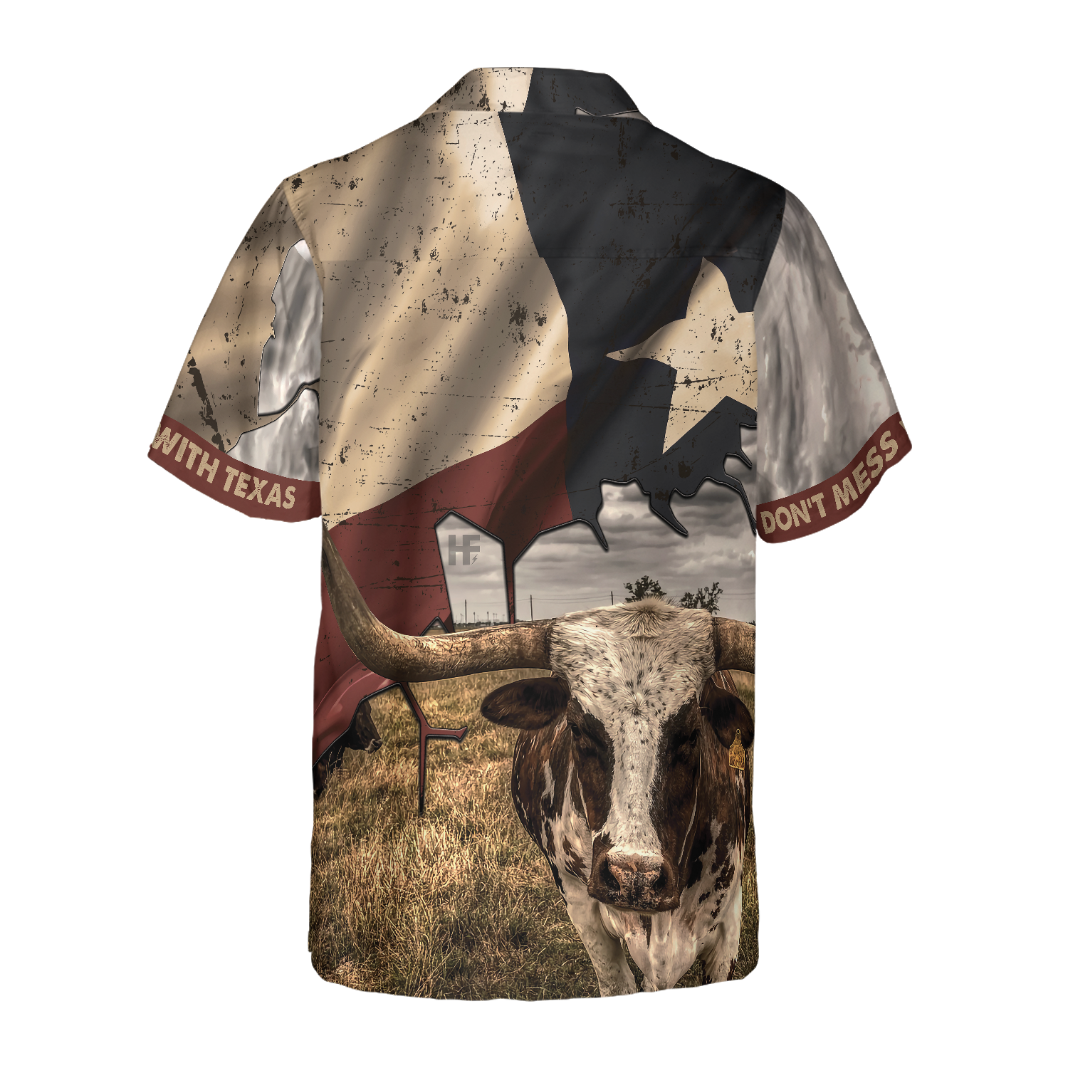 Texas State Map Pattern Flag Texas Hawaiian Shirt, Don't Mess With Texas Longhorns Shirt, Texas Shirt For Men - Hyperfavor