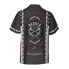 Black American Flag Barber Hawaiian Shirt - Hyperfavor