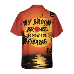 My Broom Broke So I Go Fishing Halloween Shirt, Unique Halloween Shirt For Men And Women - Hyperfavor