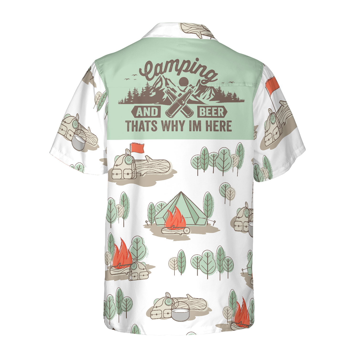 Camping And Beer Thats Why Im Here Hawaiian Shirt - Hyperfavor