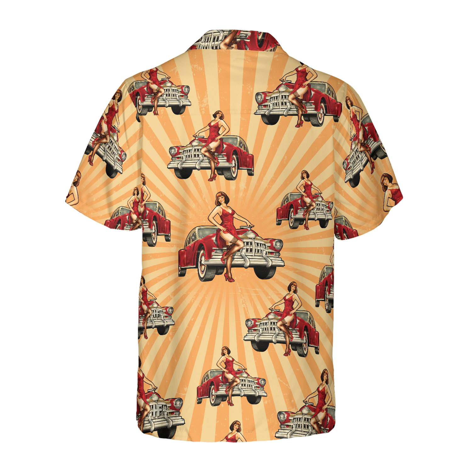 Vintage Car And Chick For Dinner Hawaiian Shirt - Hyperfavor