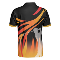 Golf In Passion Golf Polo Shirt, Black Flame Golf Shirt For Men, Cool Gift For Golfers - Hyperfavor