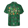 Hyperfavor Christmas Hawaiian Shirts For Men and Women, Christmas Reindeer Green Plaid Pattern Hawaiian Shirt Button Down Shirt Short Sleeve - Hyperfavor