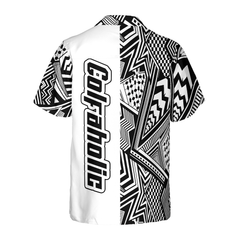 Personalized Black and White Modern Pattern Golfaholic Custom Hawaiian Shirt - Hyperfavor