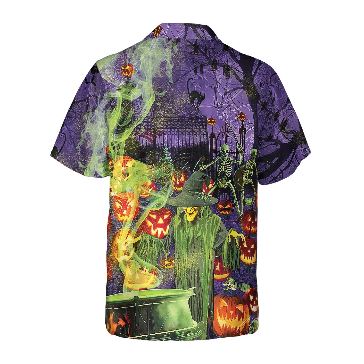 Fright Night Witch Hour Halloween Hawaiian Shirt - Hyperfavor