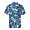 Tropical Blue Leaves Chef Hawaiian Shirt - Hyperfavor