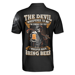 Golf Bring Beer Polo Shirt, Skull Drinking Golf Shirt For Male Golfers, Funny Golf Shirt With Sayings - Hyperfavor