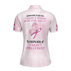 Butterfly Breast Cancer Awareness Short Sleeve Women Polo Shirt, Pink Awareness Ribbon Polo Shirt For Ladies - Hyperfavor