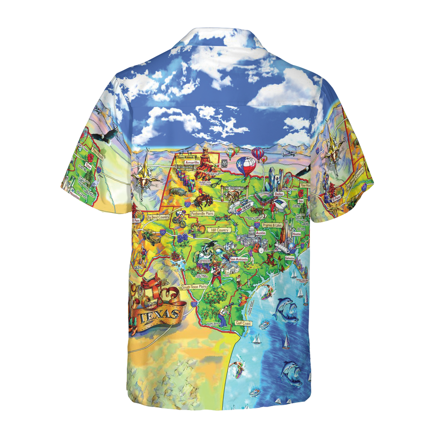 Beach Travel Custom Texas Hawaiian Shirt, Personalized Texas State Map Pattern Shirt, Texas Home Shirt For Men - Hyperfavor