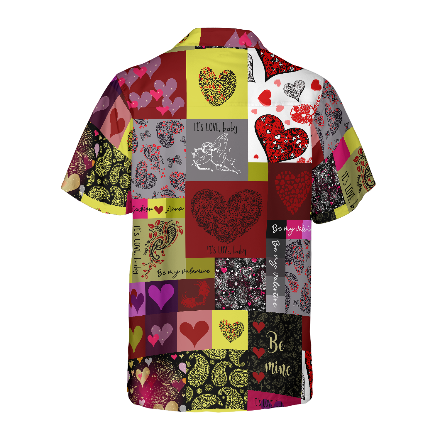 Personalized Couple Name It's Love Be My Valentine Custom Hawaiian Shirt - Hyperfavor