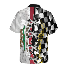 California Racing Flag Hawaiian Shirt - Hyperfavor