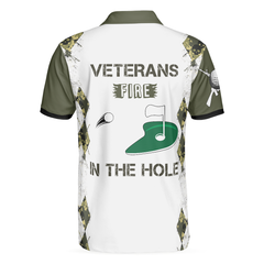 Veteran Fire In The Hole Polo Shirt, Veteran Themed Golfing Polo Shirt For Male Golfers, Argyle Shirt - Hyperfavor