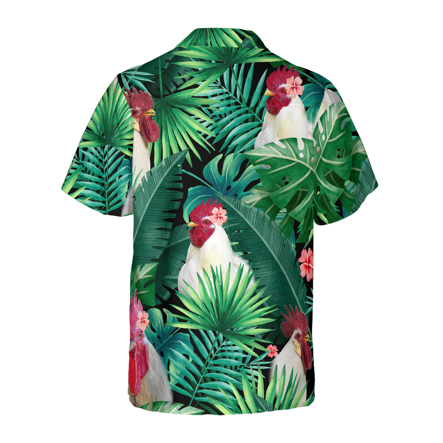 Tropical White Rooster Hawaiian Shirt - Hyperfavor