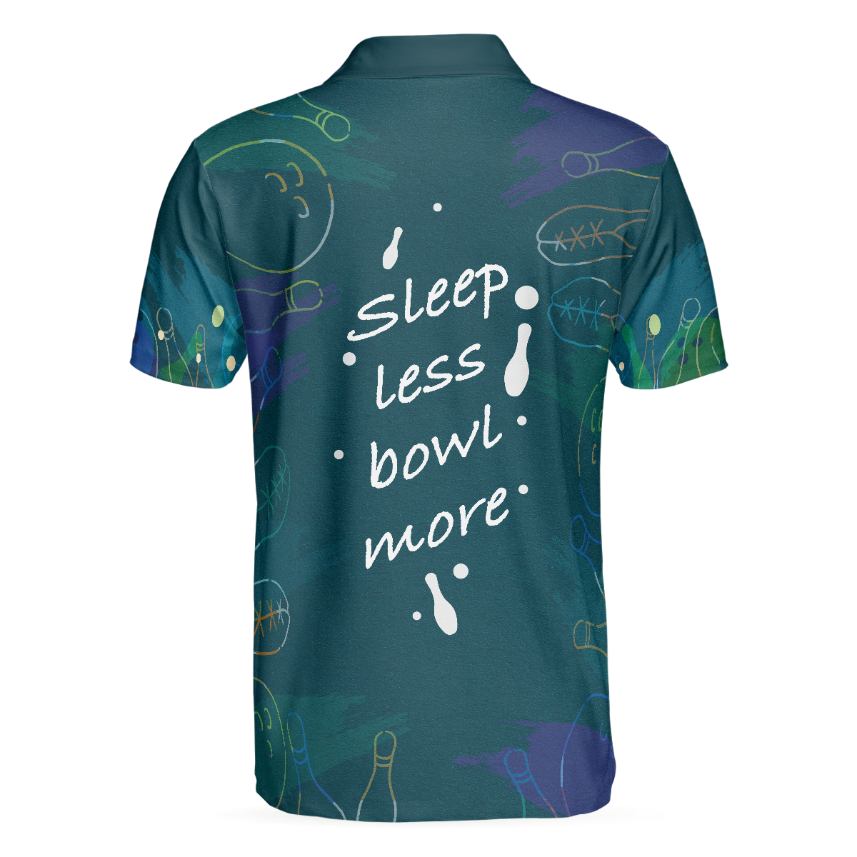 Sleep Less Bow More Mens Green Bowling Polo Shirt - Hyperfavor