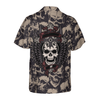 Gothic Winged Skull Hawaiian Shirt, Black And White Skull Pattern Hawaiian Shirt - Hyperfavor