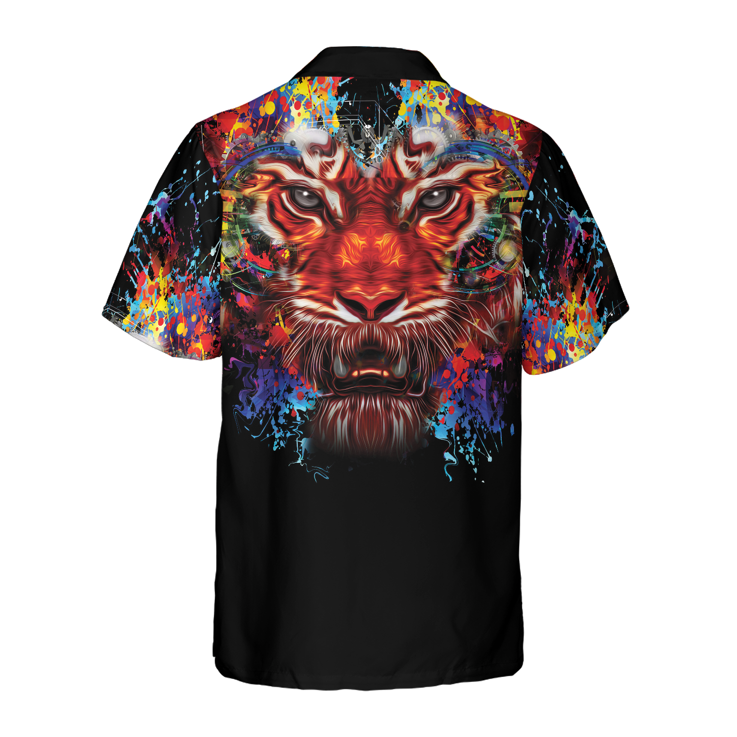 Vibrant Tiger Head Shirt For Men Hawaiian Shirt - Hyperfavor