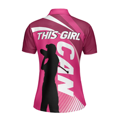 This Girl Can Golf Girl V2 Short Sleeve Women Polo Shirt, Pink Golf Shirt For Ladies, Cool Female Golf Gift - Hyperfavor