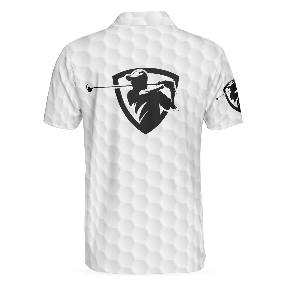 The Golf Skull Short Sleeve Golf Polo Shirt, Black And White Golf Pattern Ripped Skull Polo Shirt, Best Golf Shirt For Men - Hyperfavor