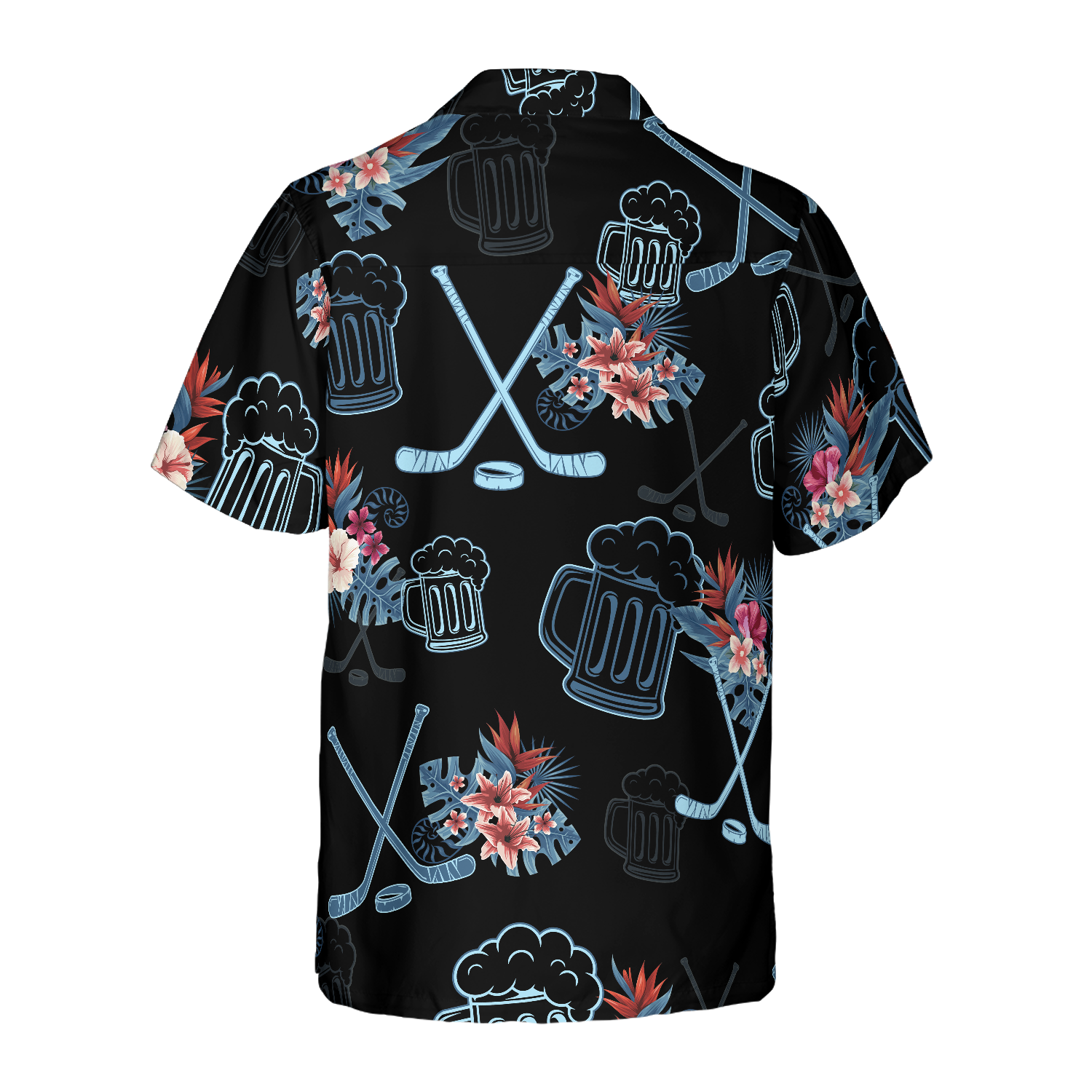 Hockey & Beer Tropical Hawaiian Shirt - Hyperfavor