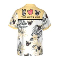 Personalized Peace Love Dog Custom Hawaiian Shirt - Hyperfavor