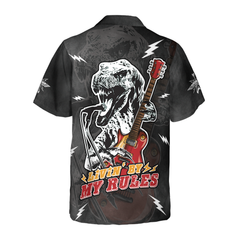 Living By My Rule Rock Guitar Hawaiian Shirt - Hyperfavor